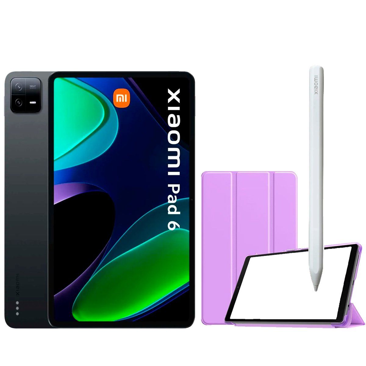 XIAOMI - Xiaomi Pad 6 8GB+256GB Gravity Gray + Lápiz Smart + Funda Imantada Lila