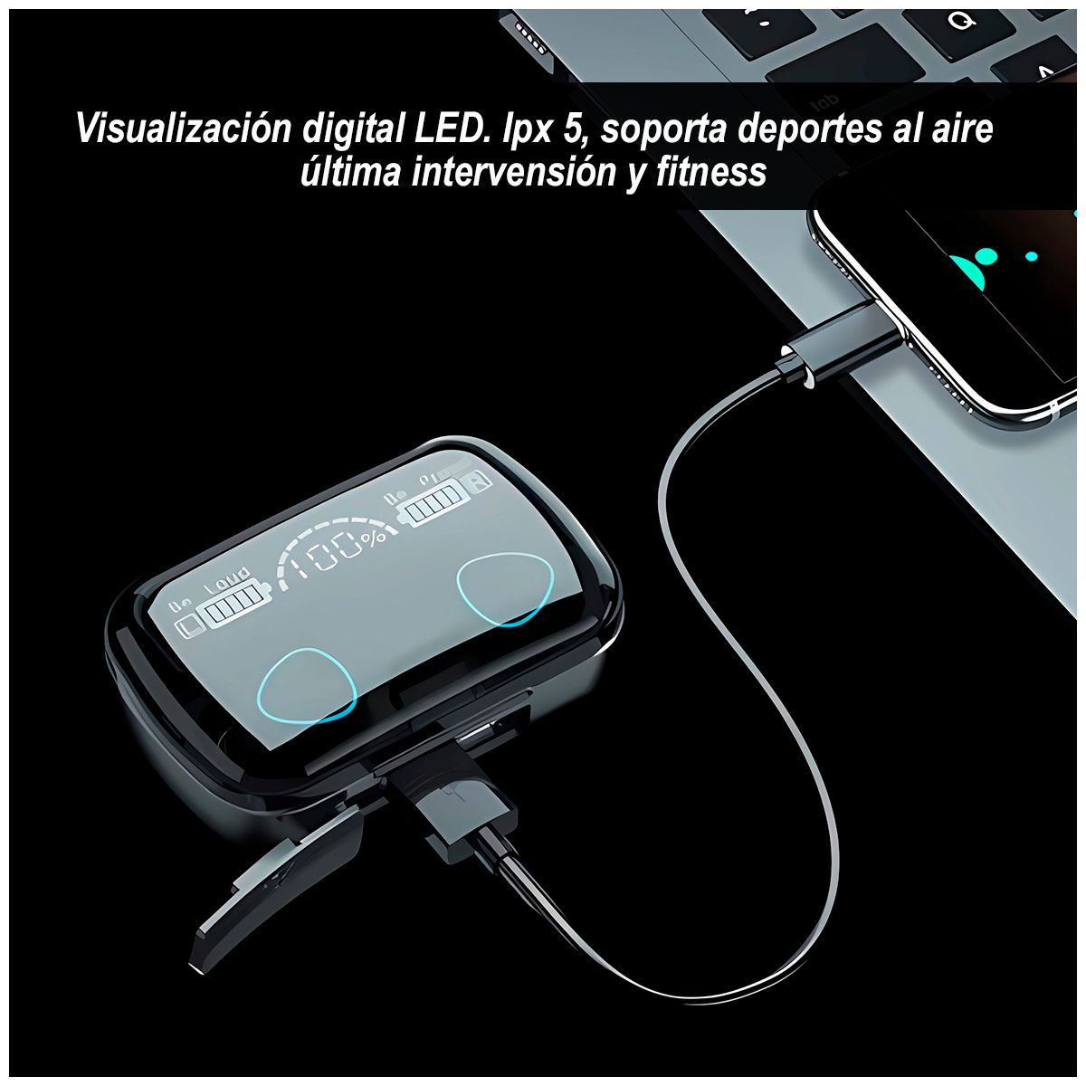 GENERICO - Audífonos Bluetooth M10 RGB  Negro