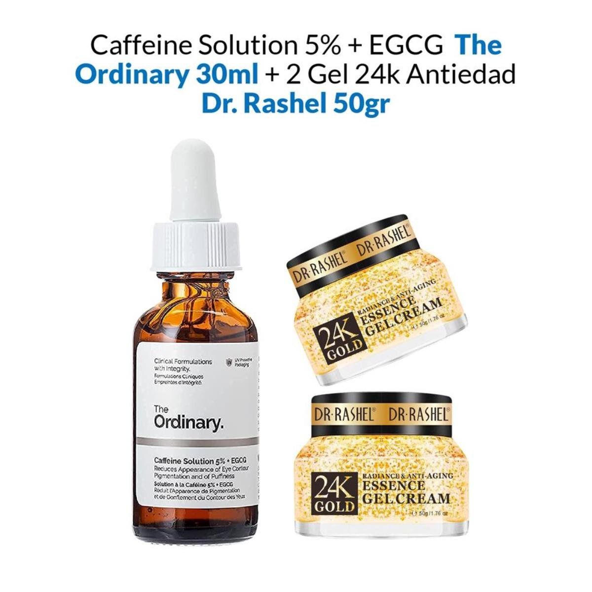 GENERICO - Caffeine Solution 5% + EGCG 30ml + 2 Gel 24k Antiedad 50gr_.