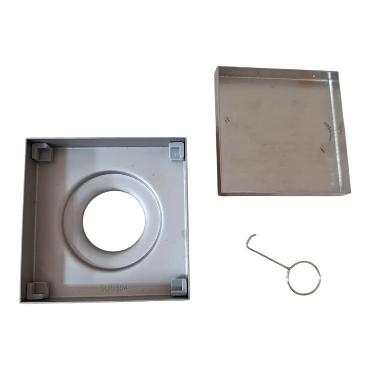 GENERICO - Sumidero desagüe Reversible de Acero Mate SUS 304 de10x10cm Cuadrado