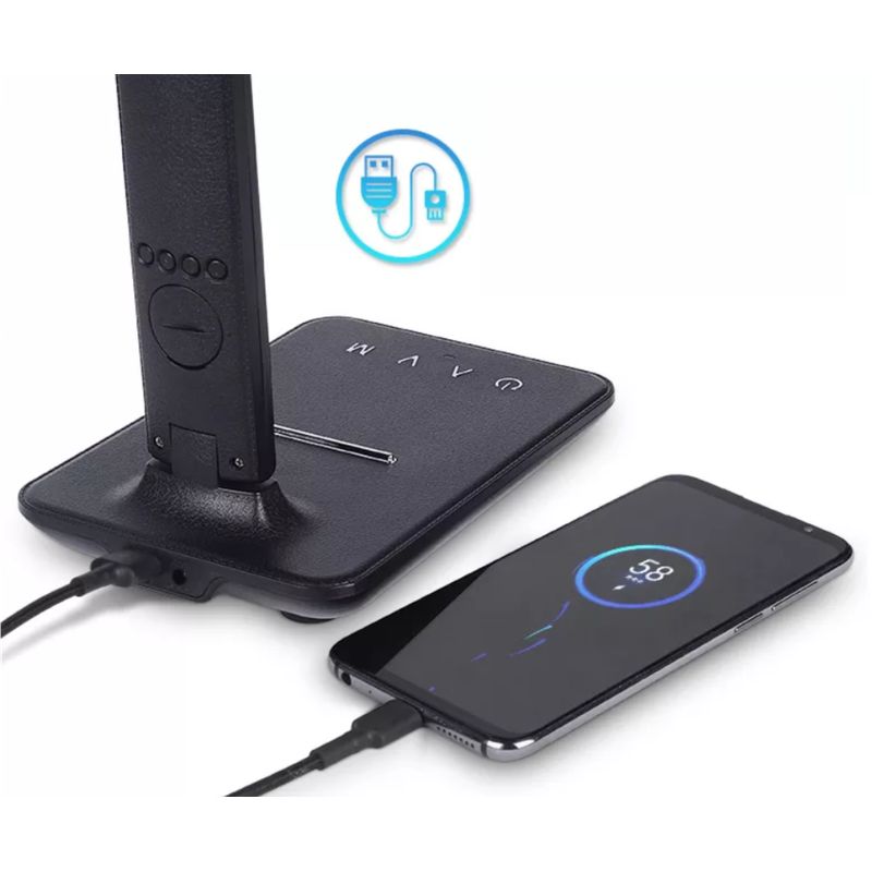 GENERICO - LAMPARA LED DE ESCRITORIO CON CARGADOR INALAMBRICO