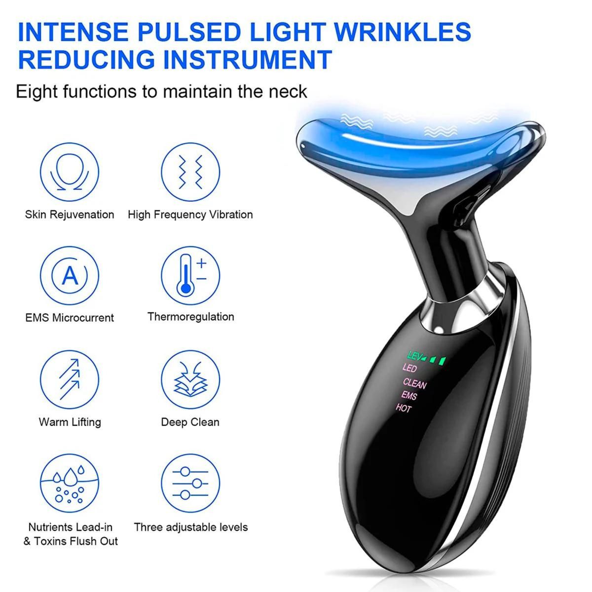 GENERICO - MASAJEADOR RF LED REDUCTOR DE ARRUGAS Y PAPADA