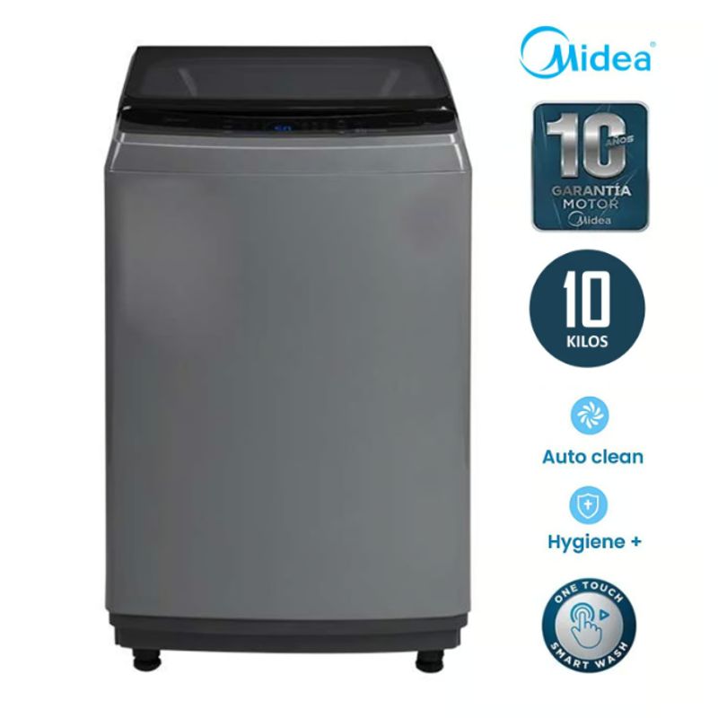 MIDEA - LAVADORA MIDEA 10KG CARGA SUPERIOR 3D CYCLONE GRIS.