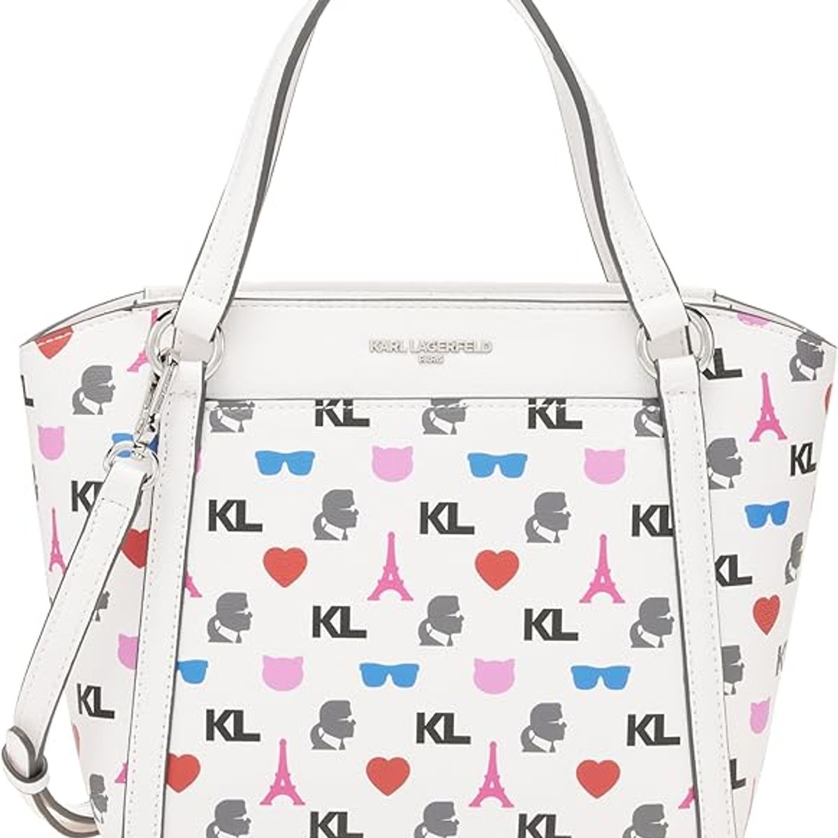 KARL LAGERFELD - Cartera Blanca Con Colores  Karl Lagerfeld