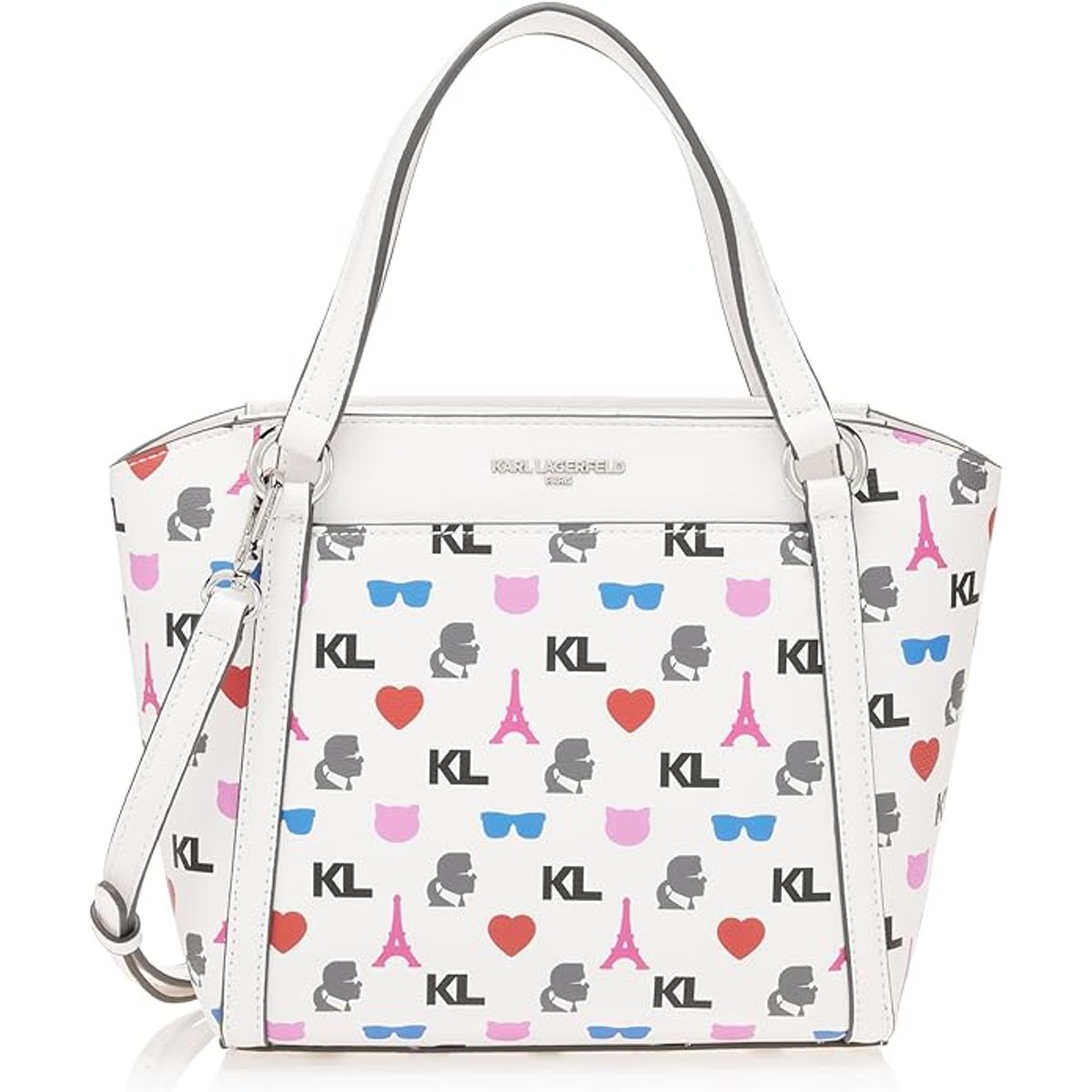 KARL LAGERFELD - Cartera Blanca Con Colores  Karl Lagerfeld