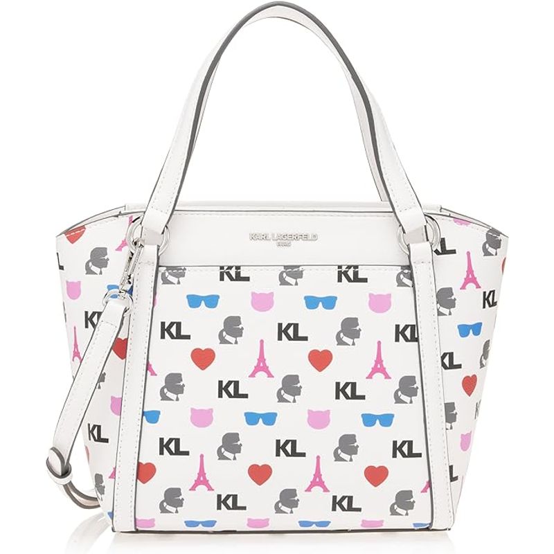 KARL LAGERFELD - Cartera Blanca Con Colores  Karl Lagerfeld