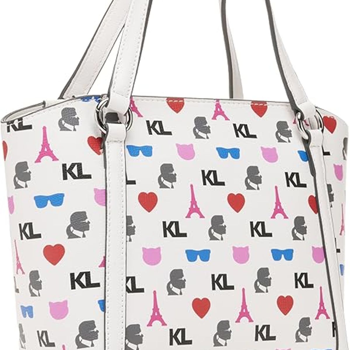 KARL LAGERFELD - Cartera Blanca Con Colores  Karl Lagerfeld