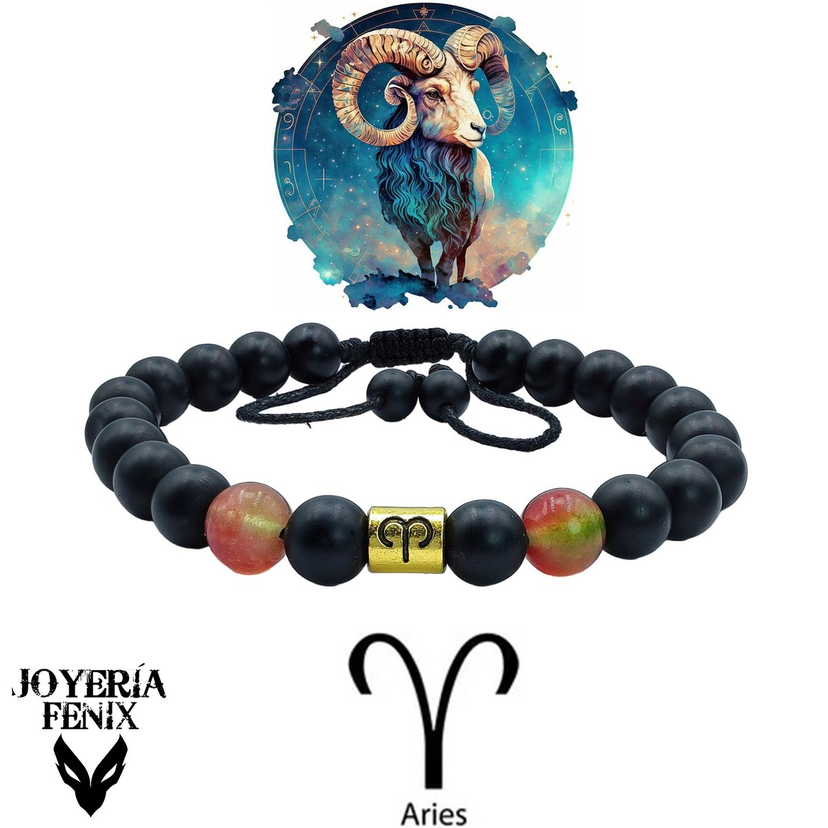 JOYERIA FENIX - Pulsera Zodiacal Piedra Natural 8mm -  Joyería Fénix