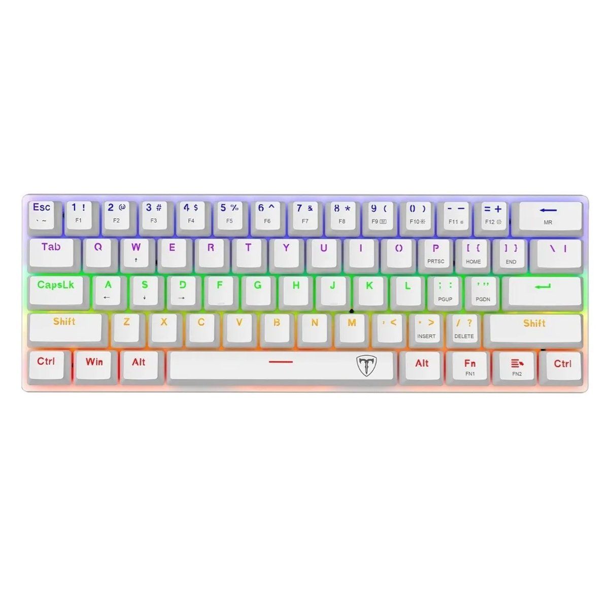 T-DAGGER - Teclado Mecánico Gamer T-dagger Arena Rainbow White