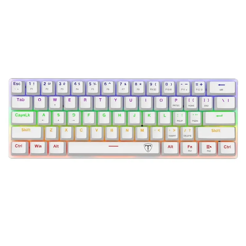 T-DAGGER - Teclado Mecánico Gamer T-dagger Arena Rainbow White