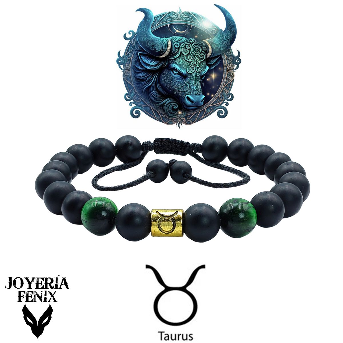 JOYERIA FENIX - Pulsera Zodiacal Piedra Natural 8mm -  Joyería Fénix