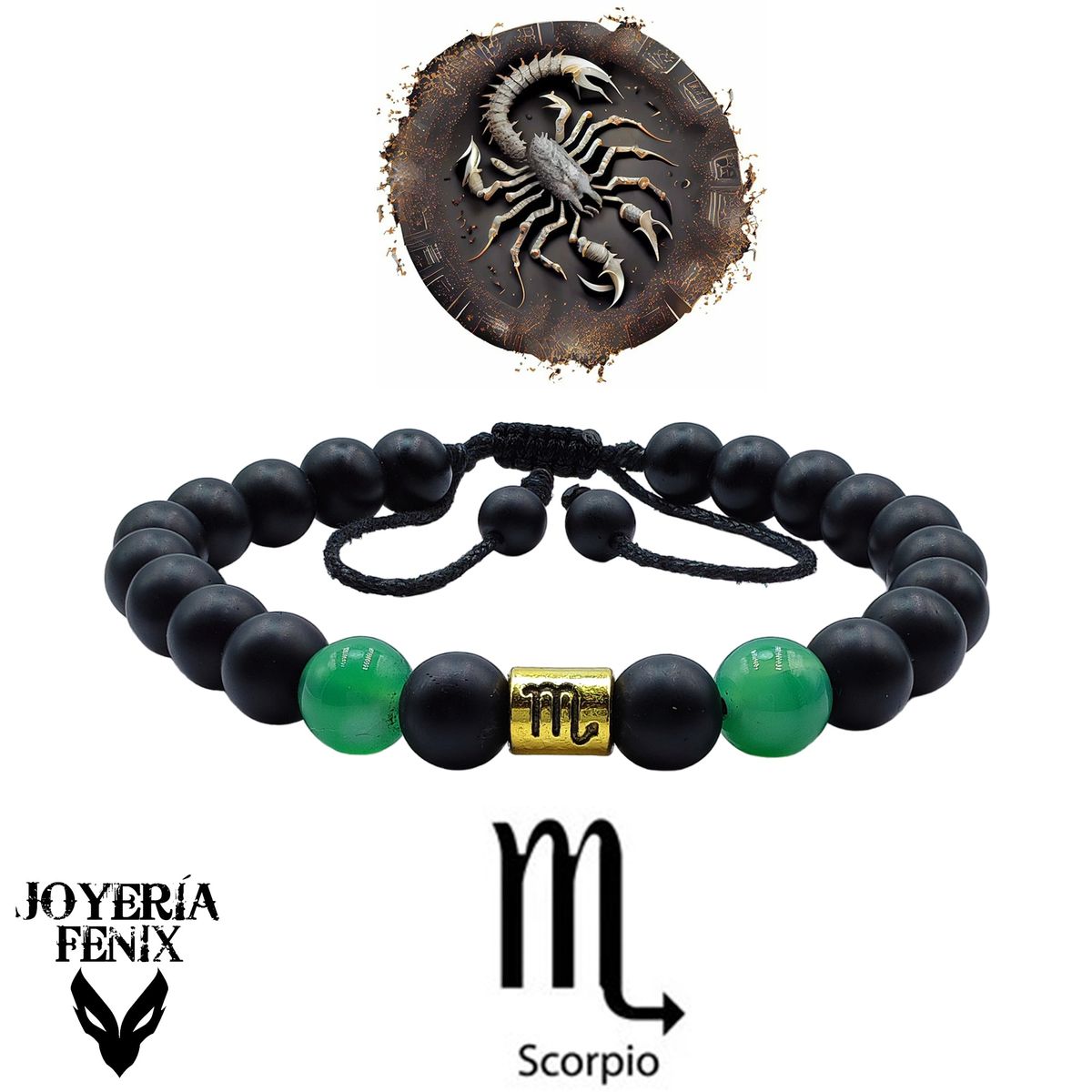 JOYERIA FENIX - Pulsera Zodiacal Piedra Natural 8mm -  Joyería Fénix