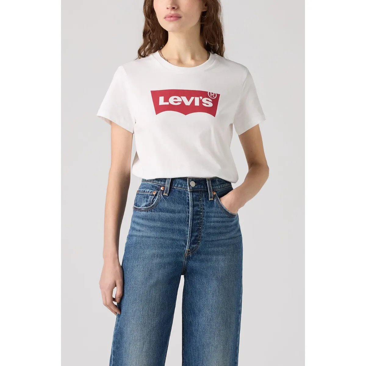 LEVIS - Polo Mujer Lisa Logo Batwing Blanco Levis