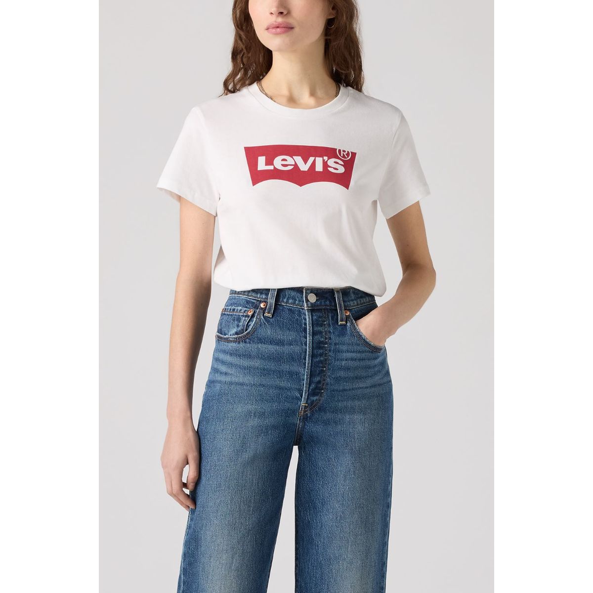 LEVIS - Polo Mujer Lisa Logo Batwing Blanco Levis