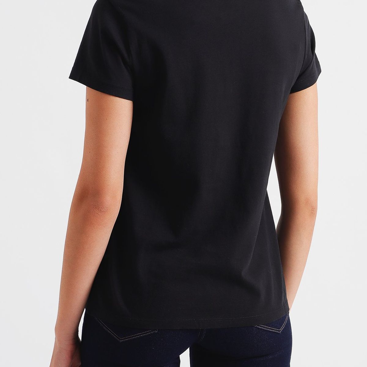 LEVIS - Polo Mujer Lisa Negro Logo pequeño Levis
