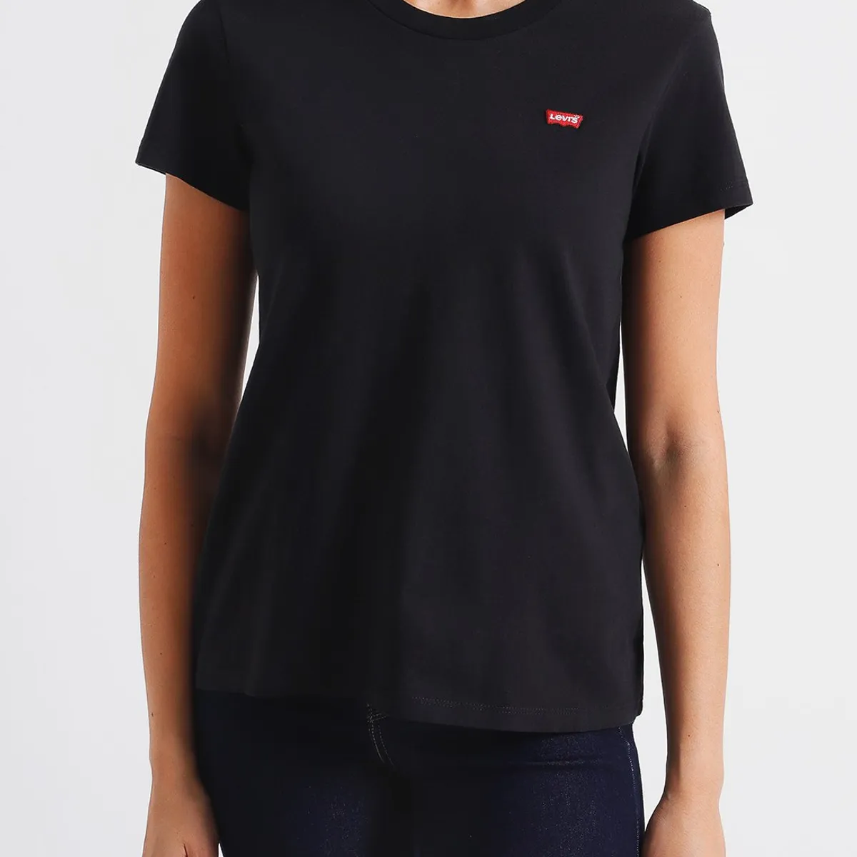 LEVIS - Polo Mujer Lisa Negro Logo pequeño Levis
