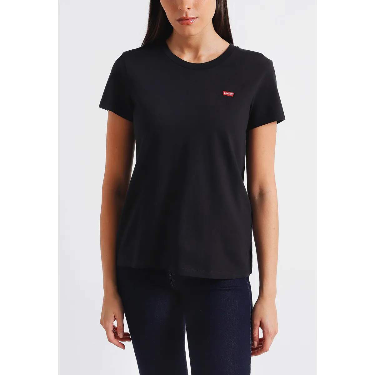 LEVIS - Polo Mujer Lisa Negro Logo pequeño Levis