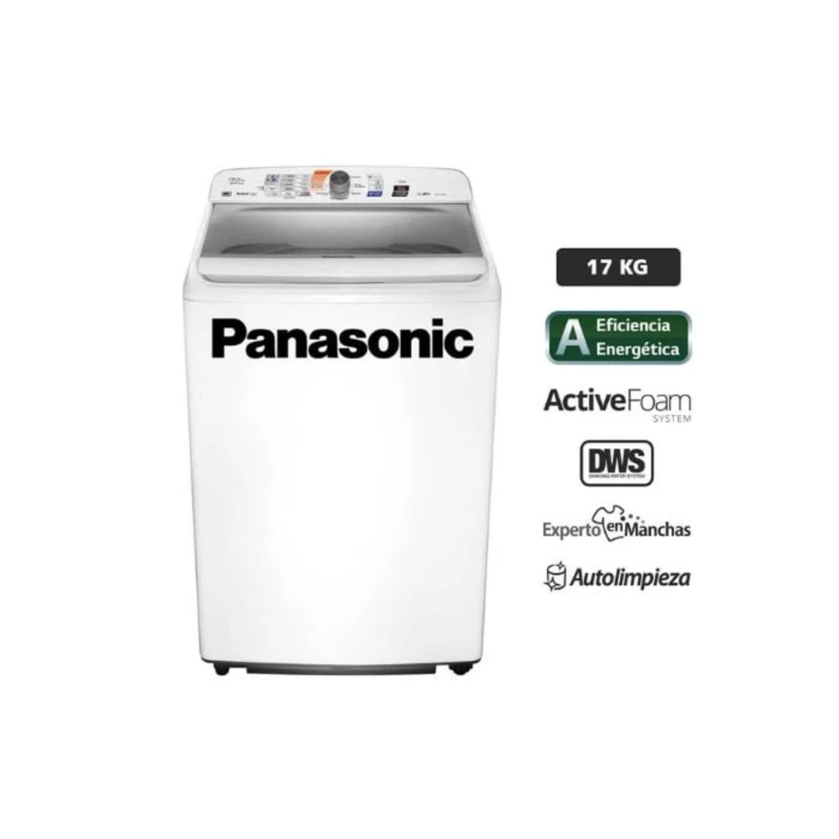 PANASONIC - Lavadora Panasonic NA-F170H7WRH Carga Superior 17 Kg Blanco