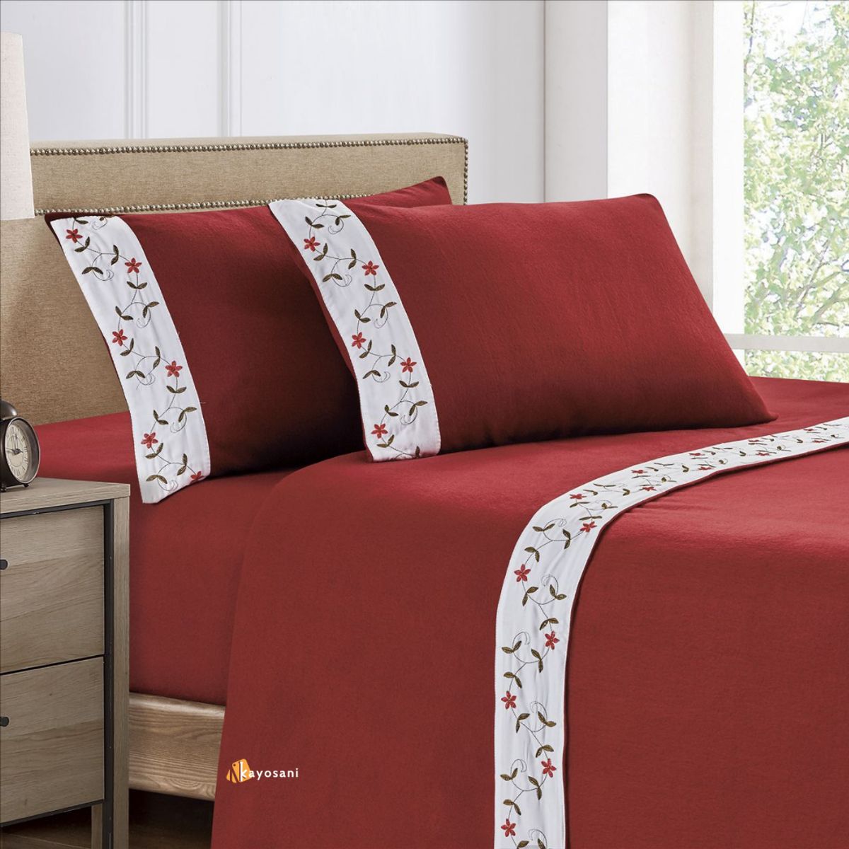 CASATEX - Set de Sabanas Polar Bordada Ultra Suave de 4 Piezas 2 Plazas