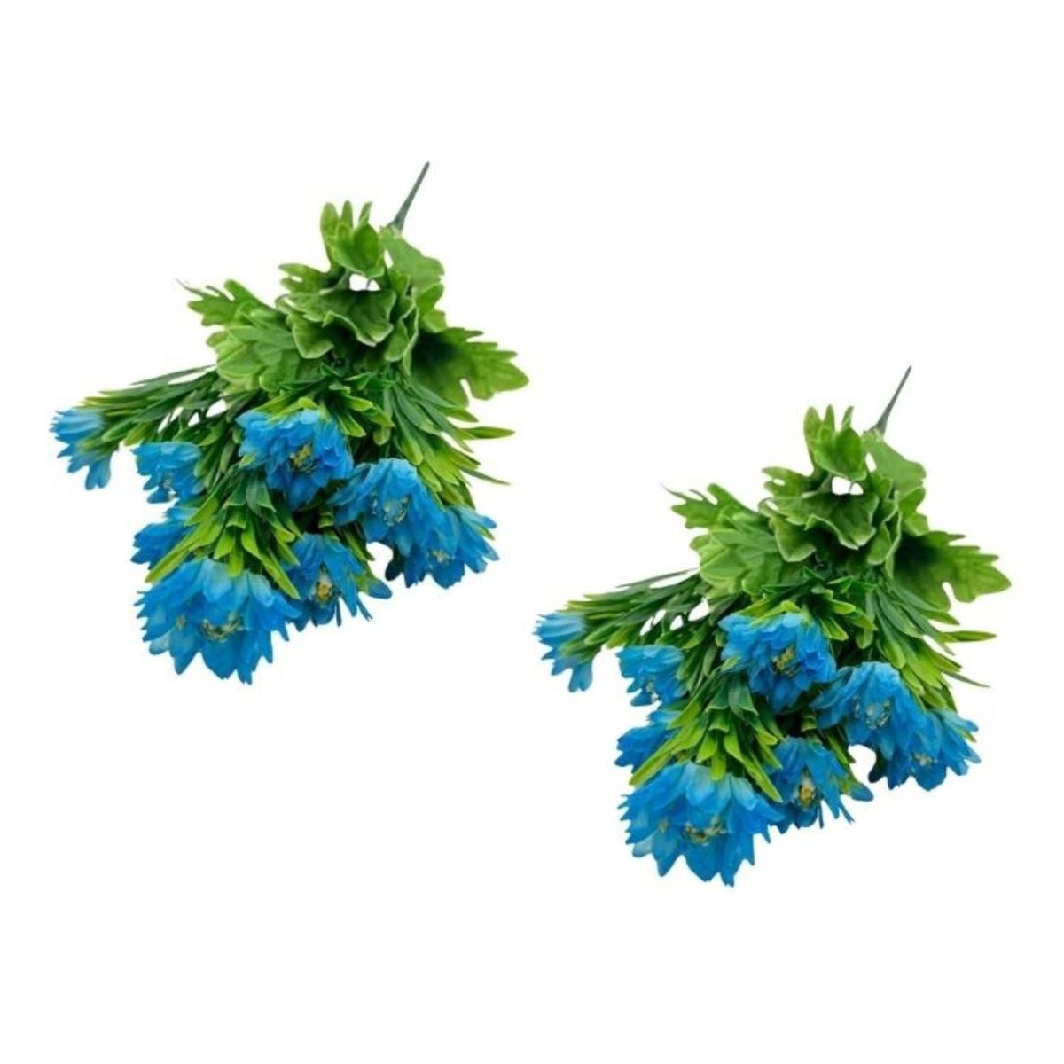 FLORIPA - Set de 2 Bouquets De Crisantemo Con Follaje BG308006-AZ FLORIPASTORE