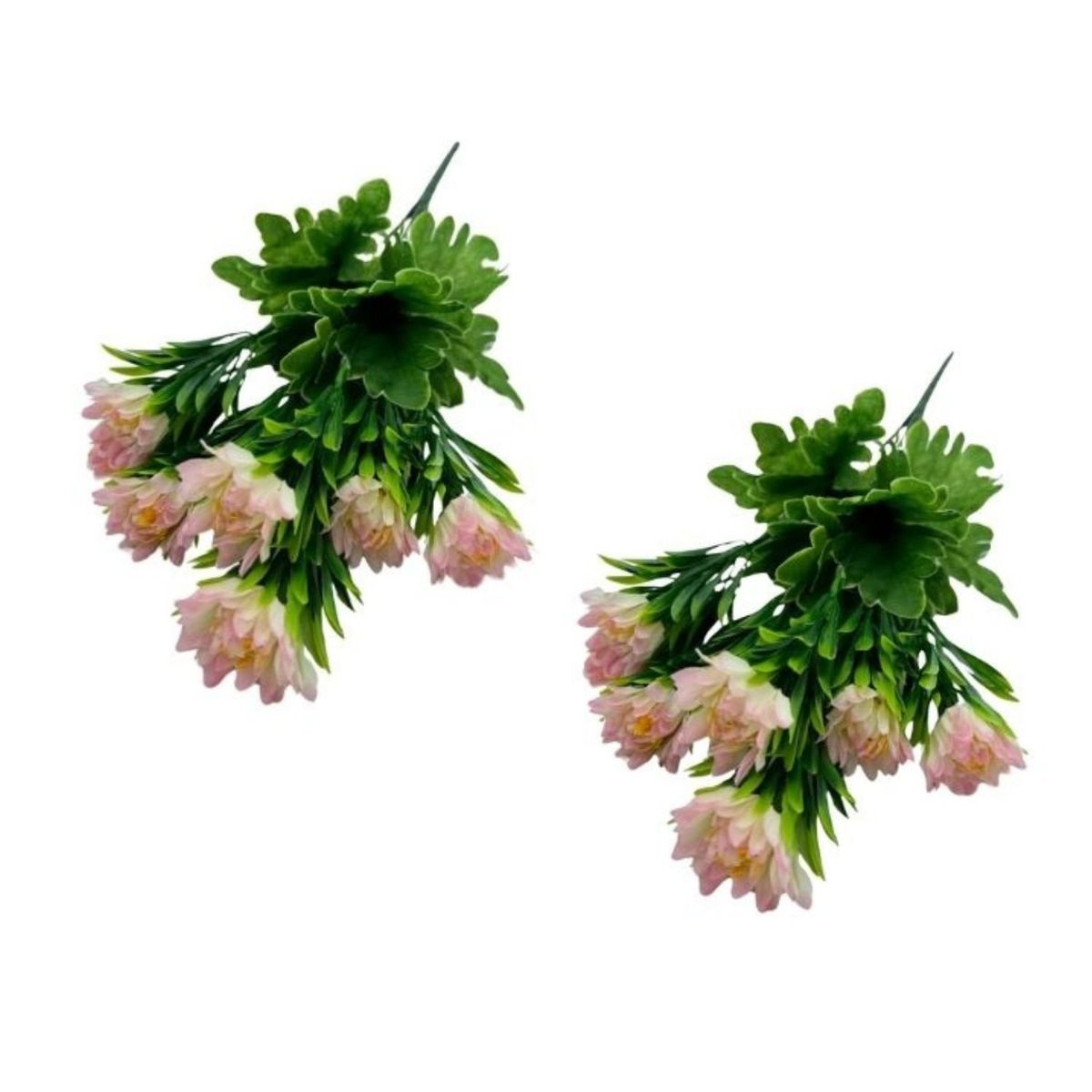 FLORIPA - Set de 2 Bouquets De Crisantemo Con Follaje BG308006-ROS2 FLORIPASTORE