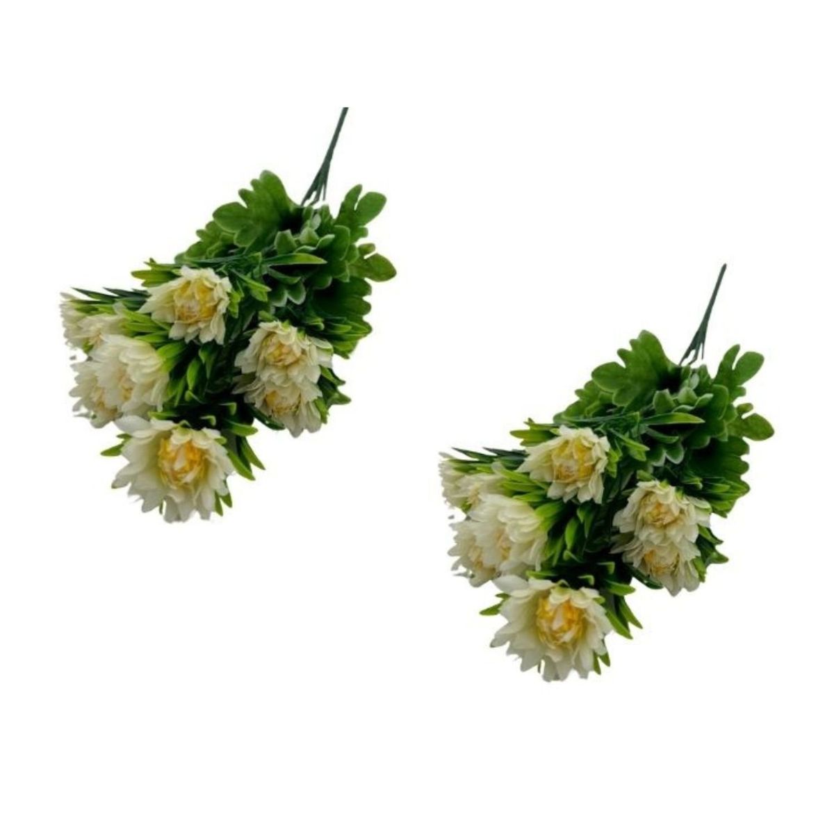 FLORIPA - Set de 2 Bouquets De Crisantemo Con Follaje BG308006-BL FLORIPASTORE