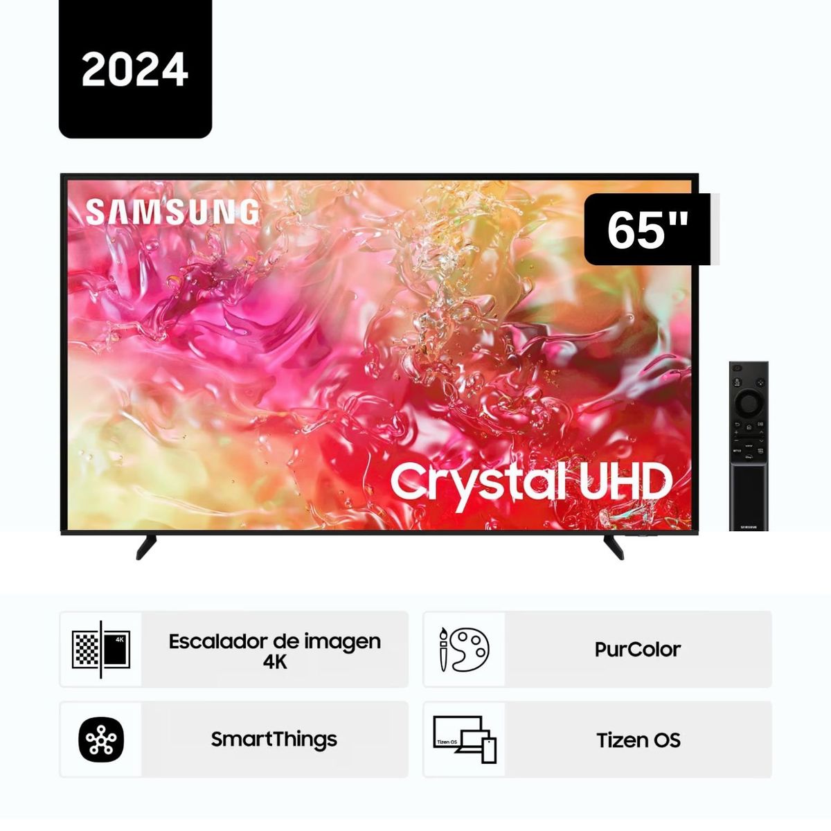 SAMSUNG - Televisor Samsung LED 65'' Crystal UHD 4K  65DU7000 Tizen OS Smart TV - Nuevo 2024