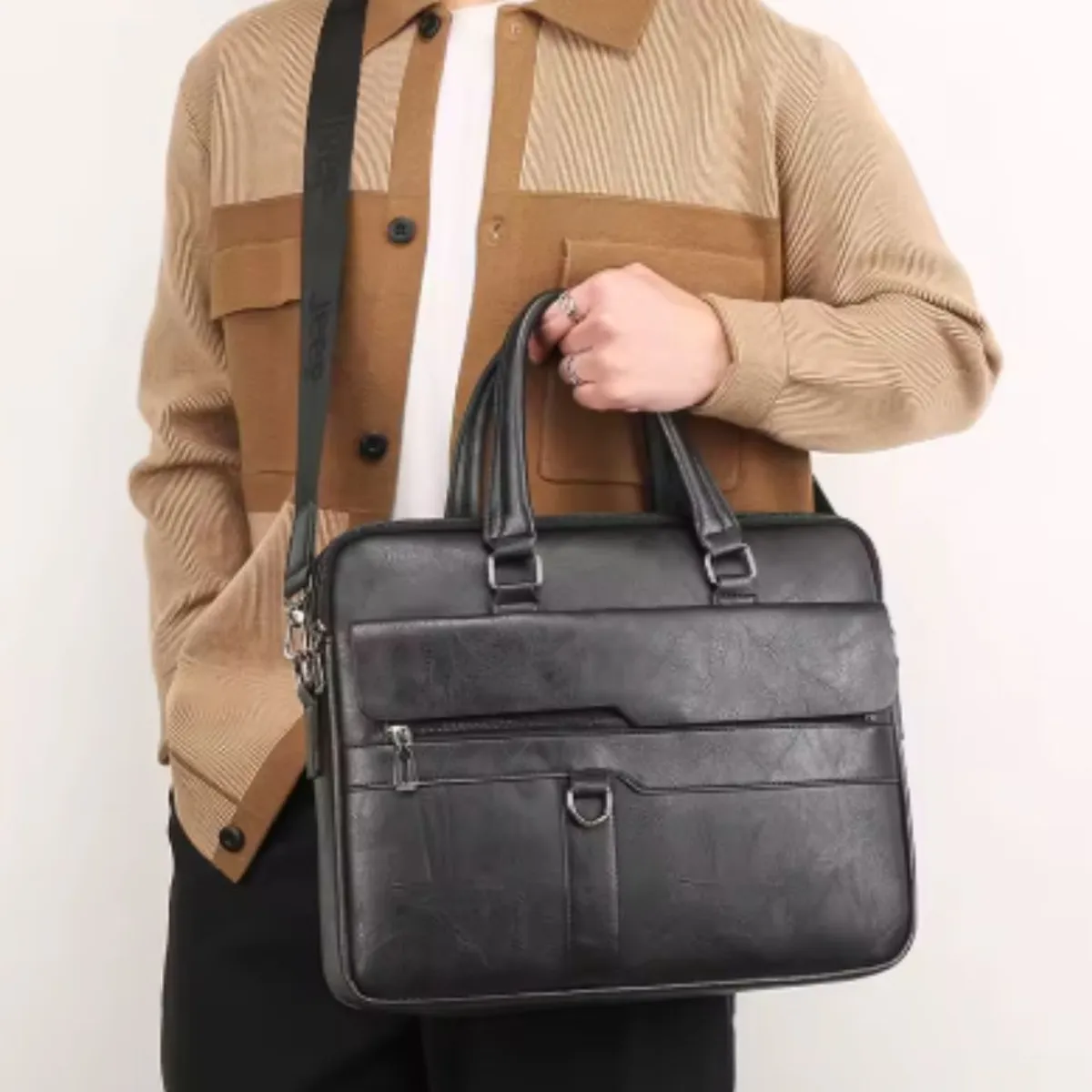 GENERICO - Maletin de cuero PU  varios compartimientos.