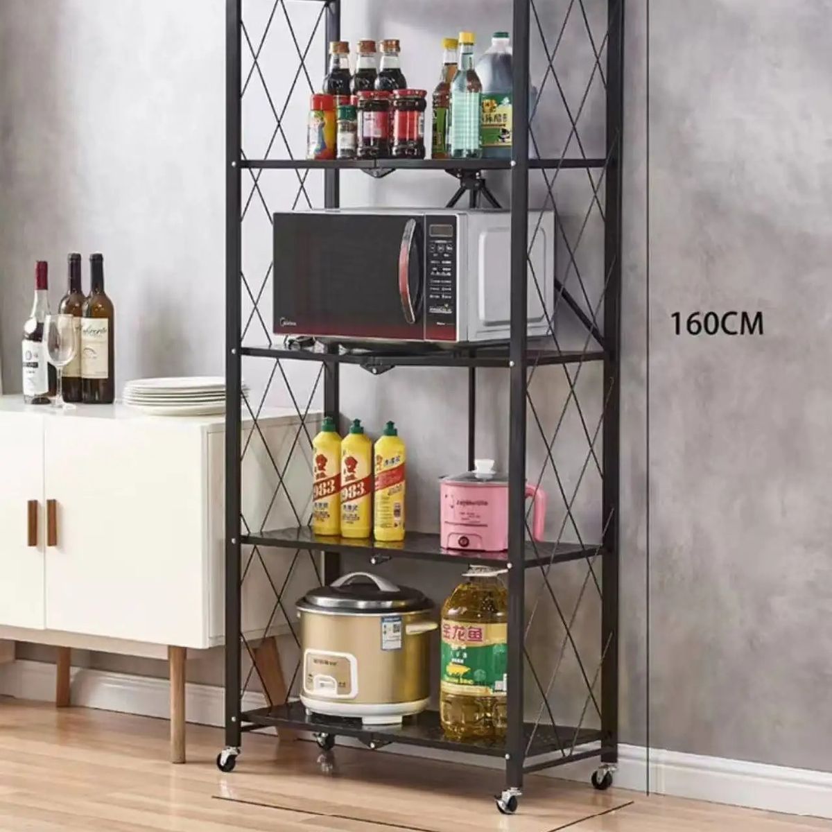 GENERICO - Organizador Estante Rack Plegable Multifuncional  5 pisos 160 cm