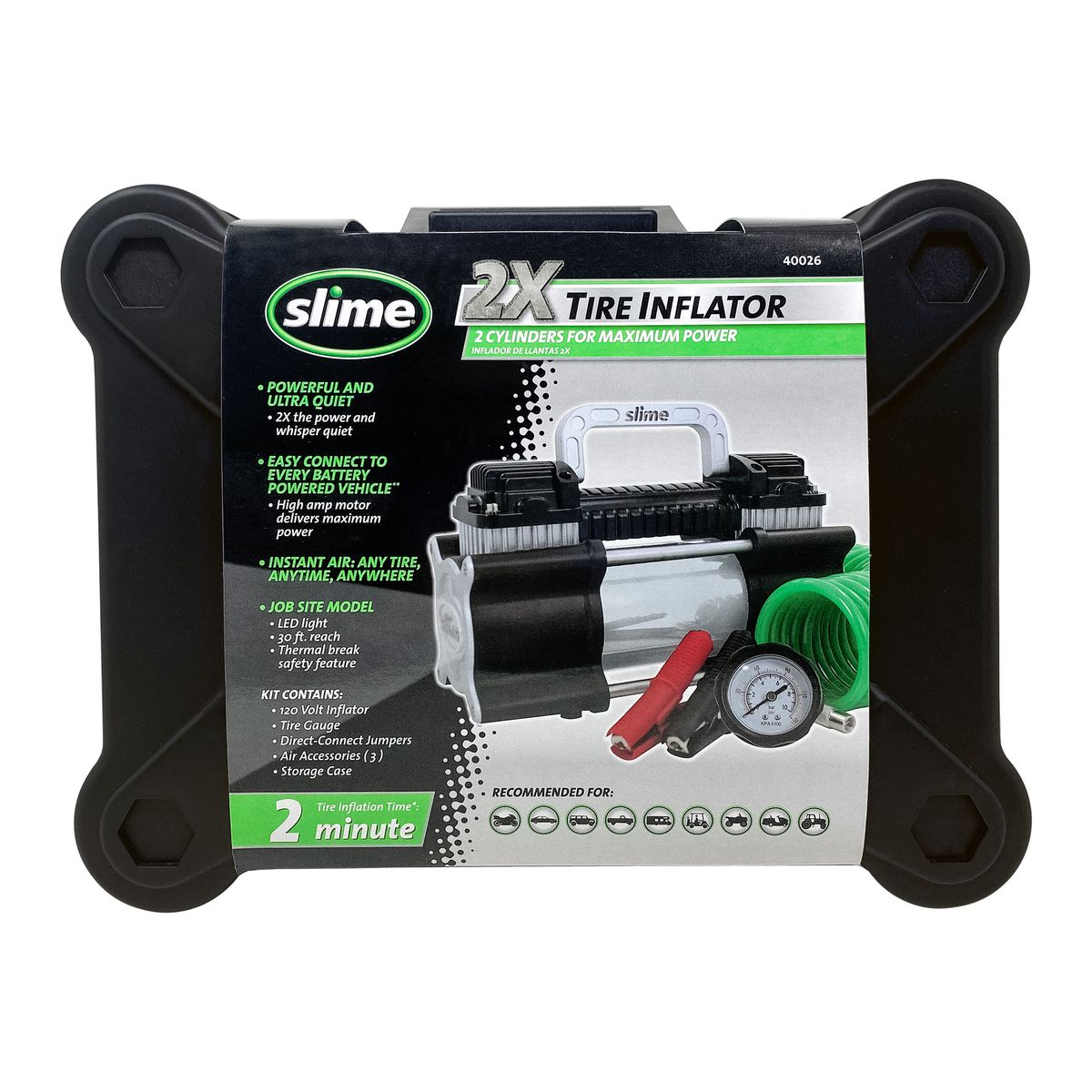 SLIME - Compresora Doble Piston Heavy Duty 12V