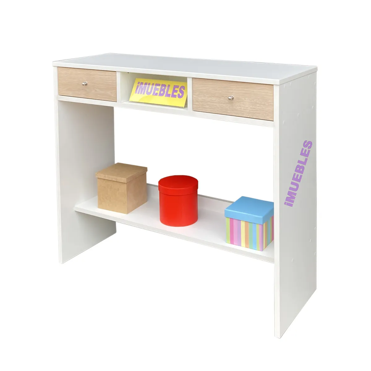 TEMEL - Consola Recibidor MAUVE Blanco Damasco Melamina de 18MM