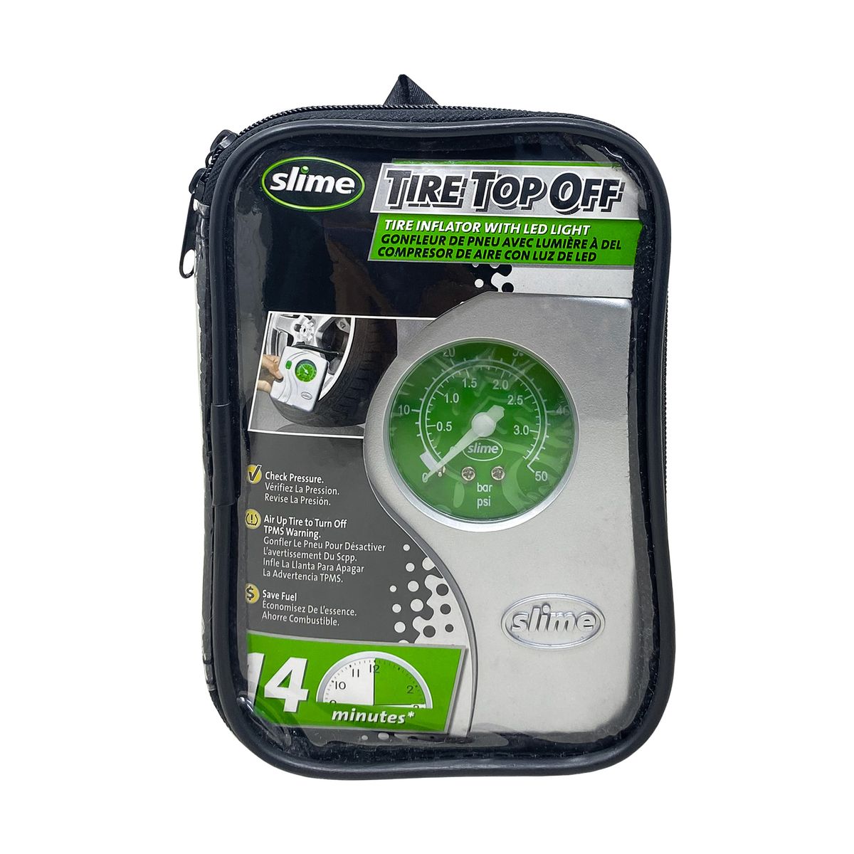 SLIME - Compresora de aire con luz led  TIRE TOP OFF