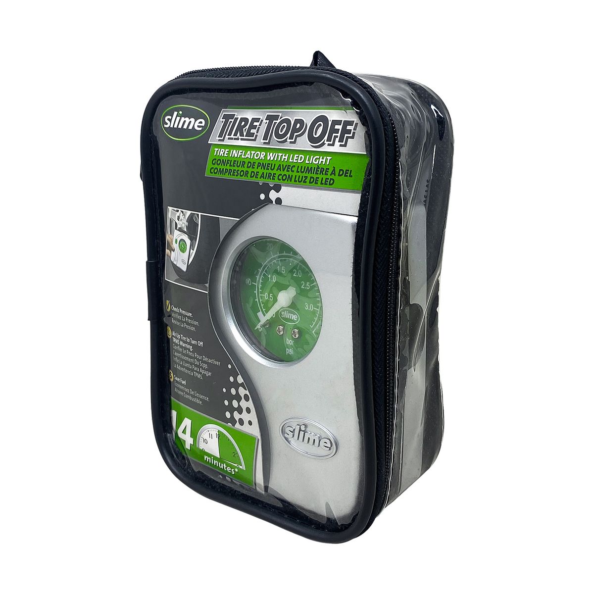 SLIME - Compresora de aire con luz led  TIRE TOP OFF