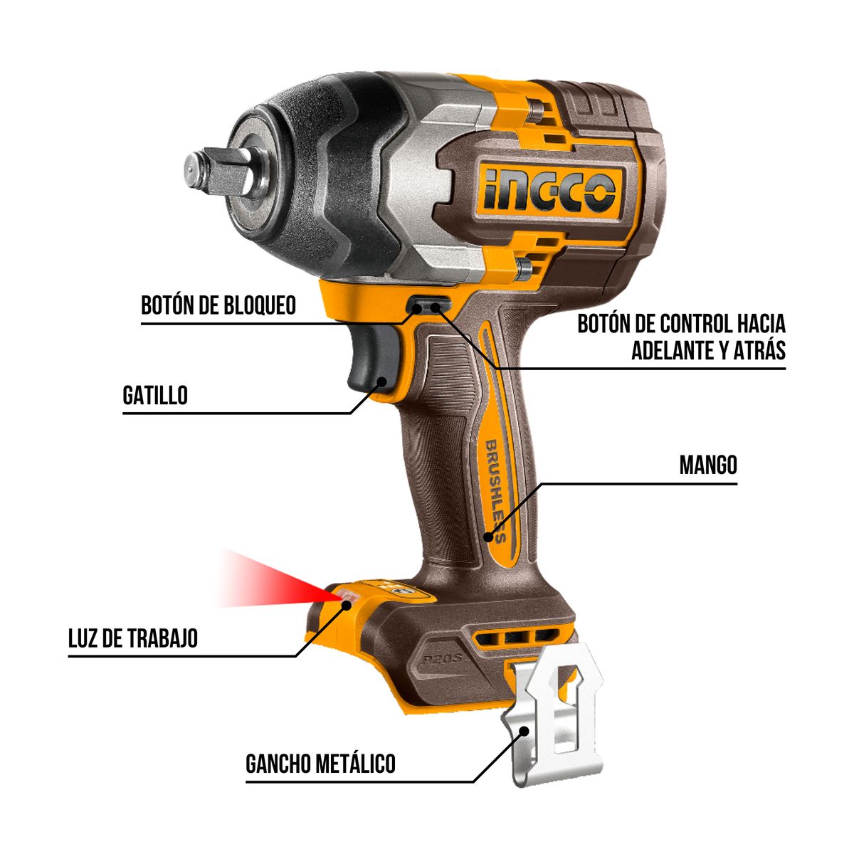 INGCO TOOLS - Llave de impacto 850Nm Ingco