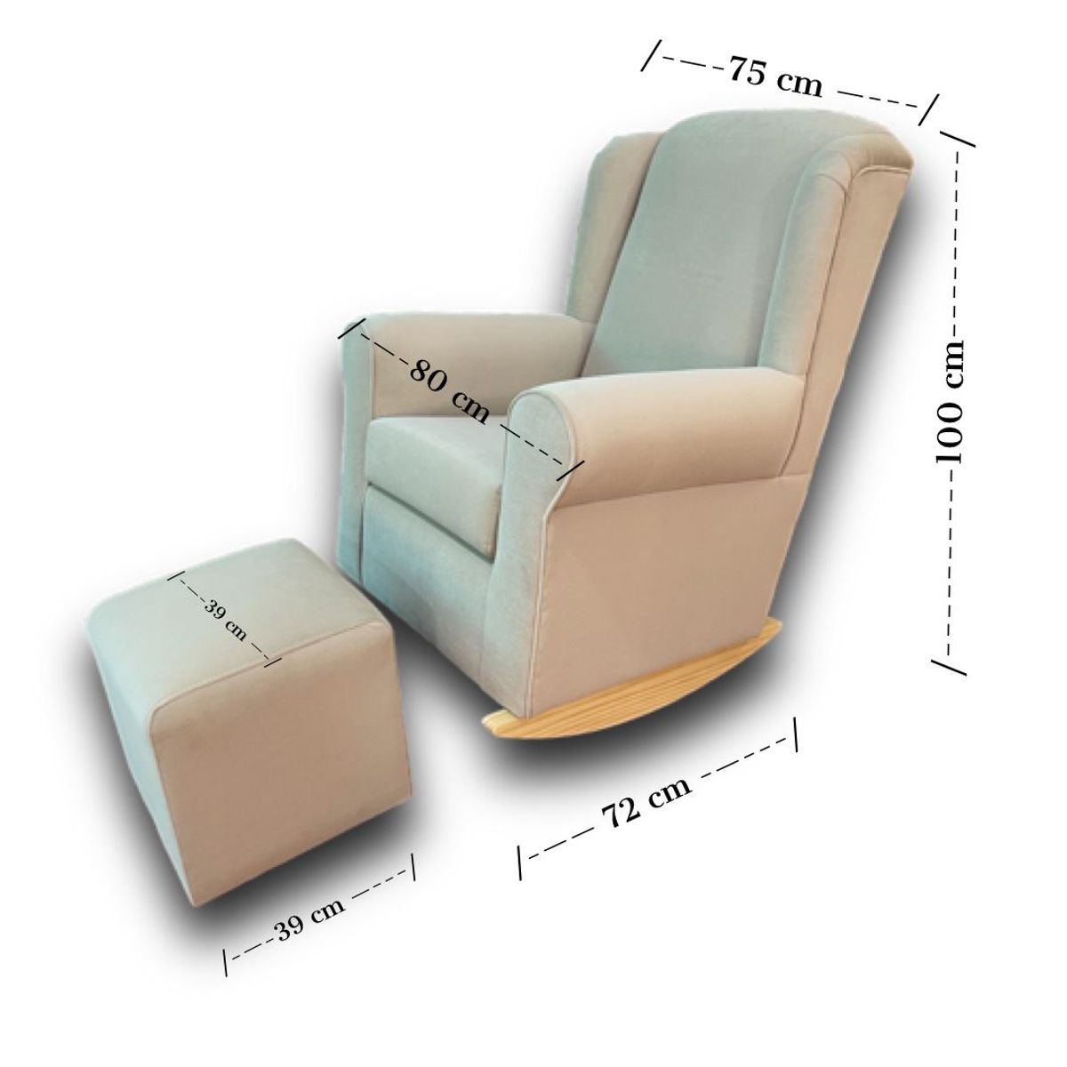 NO LOGO - Sillon Mecedor de Lactancia Mod BASTIAN MARFIL