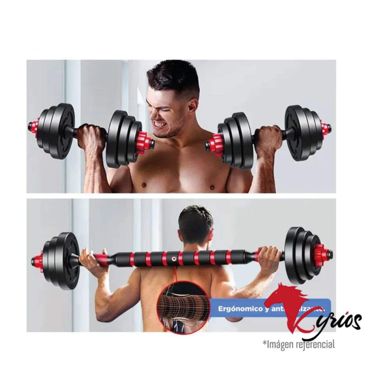 GENERICO - Set De Mancuernas 20Kilos Convertibles