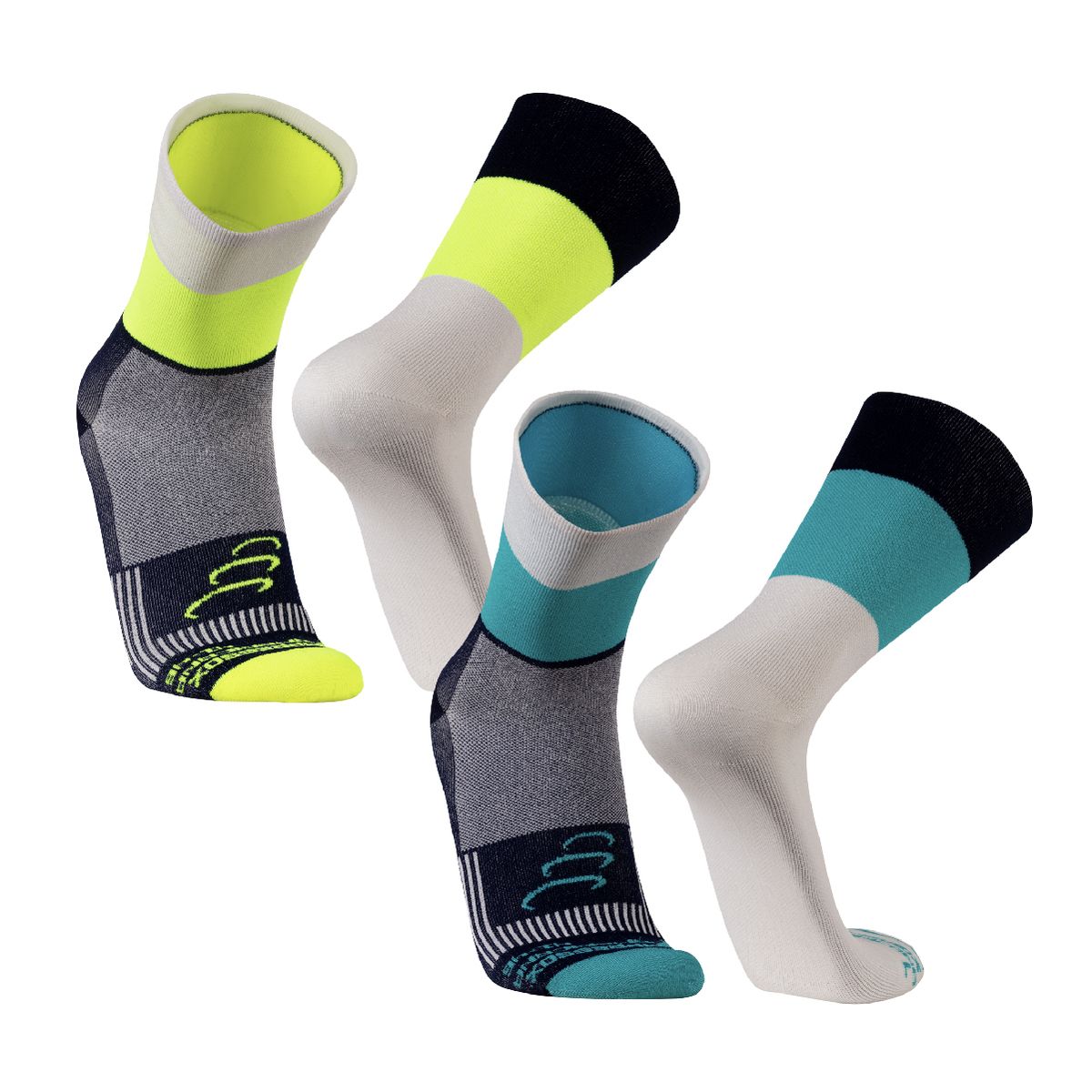 SILVERA NANOTECH - 2 pares Medias mujer hombre running ciclismo basket gimnasio tenis