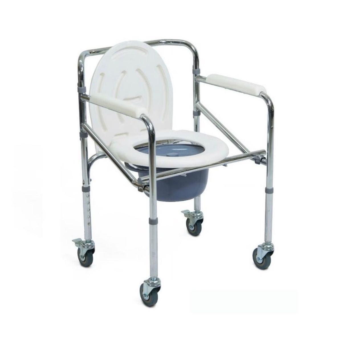IMPORTADO MC - Silla Sanitaria con Ruedas Baño Portátil METAL PLEGABLE