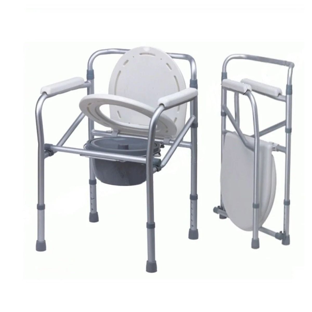 IMPORTADO MC - Baño Portátil Graduable Silla Sanitaria Plegable Portátil de Aluminio