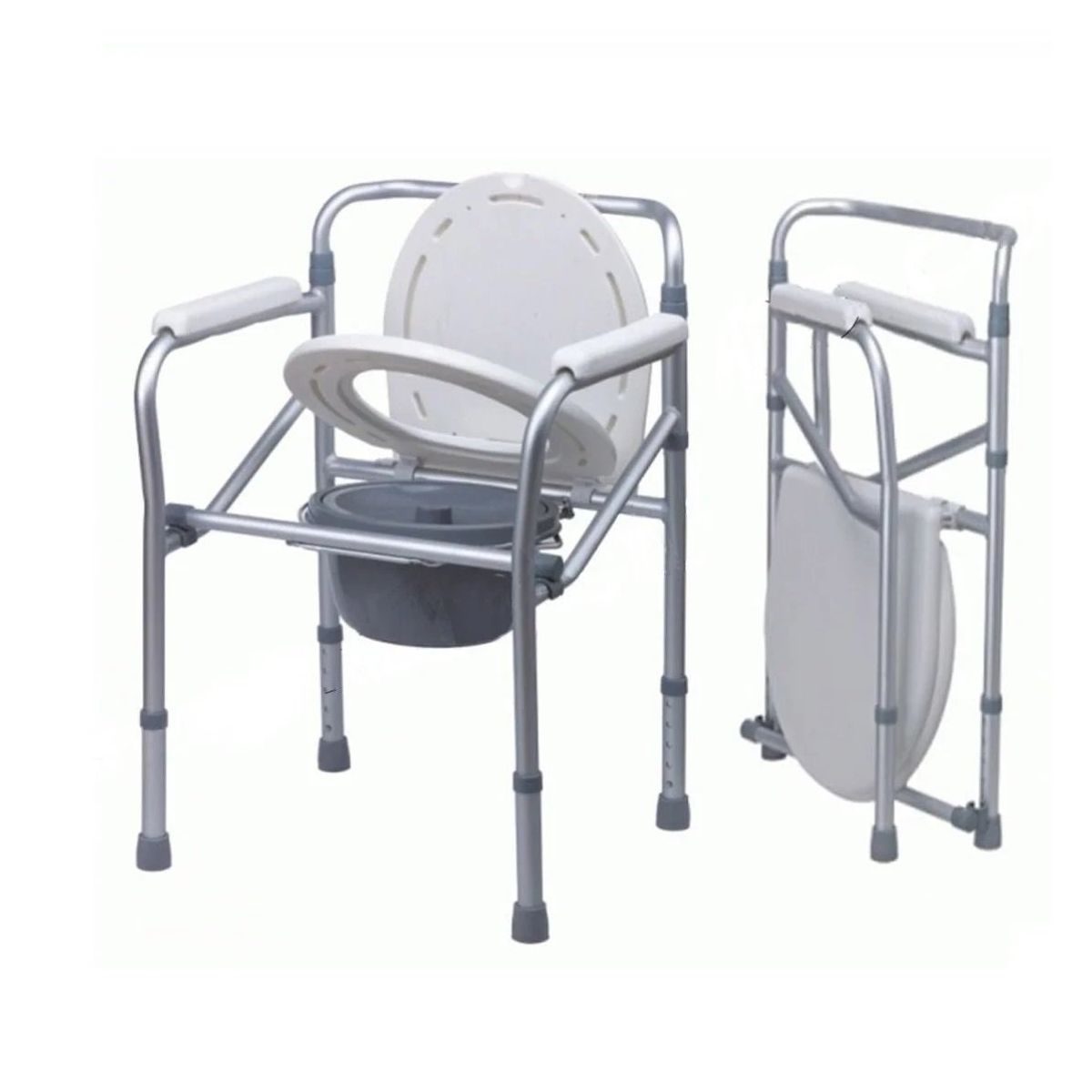 IMPORTADO MC - Baño Portátil Graduable Silla Sanitaria Plegable Portátil de Aluminio