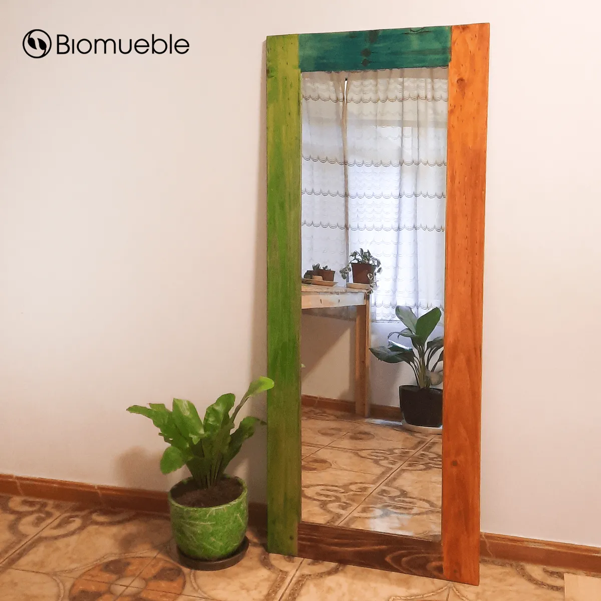 GENERICO - Espejo de Cuerpo Completo RAISSA  Madera de Palets Reciclados