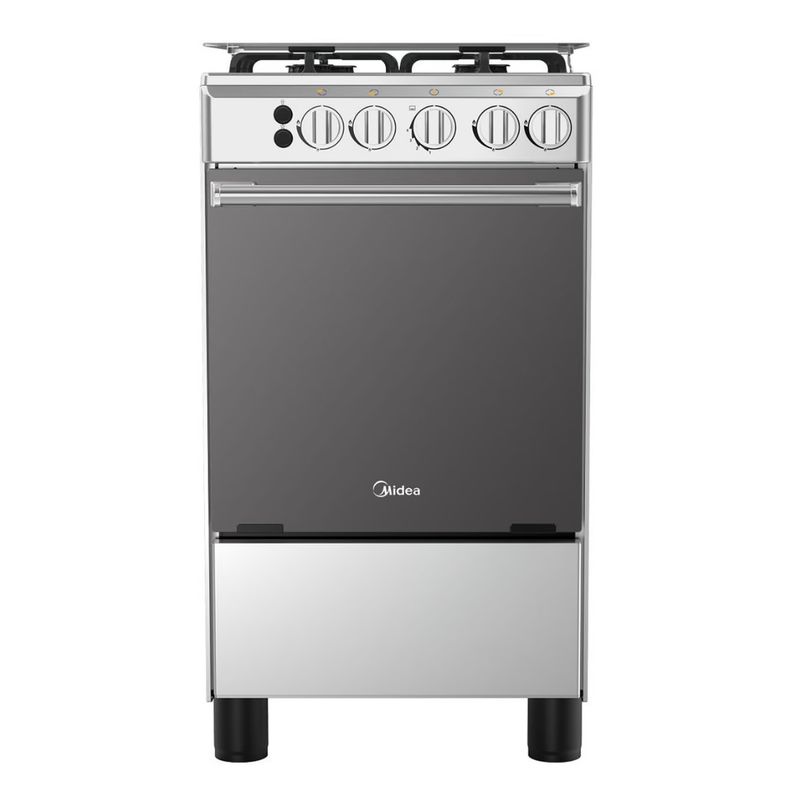 MIDEA - COCINA DE PIE MIDEA A GAS 4 HORNILLAS SILVER - MGS20F0LJAGG-PE