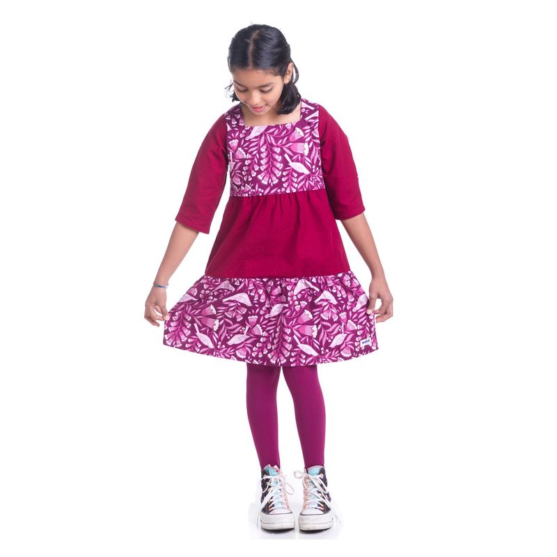 NATA COTON - VESTIDO ALGODÓN FRANELA  ROJO PURPURA