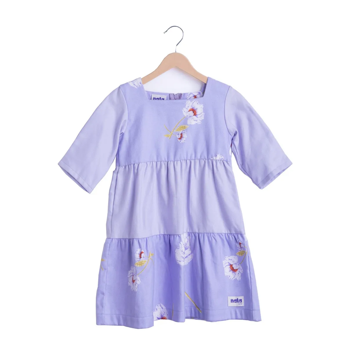 NATA COTON - VESTIDO ALGODÓN FRANELA CELESTE