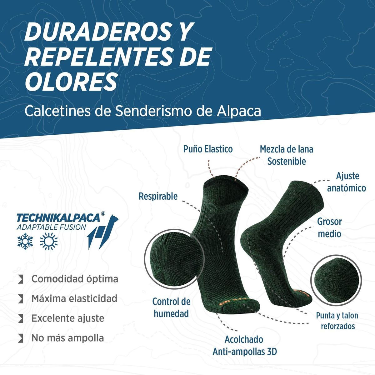 SILVERA NANOTECH - Medias invierno térmicas hombre mujer merino alpaca trekking montaña
