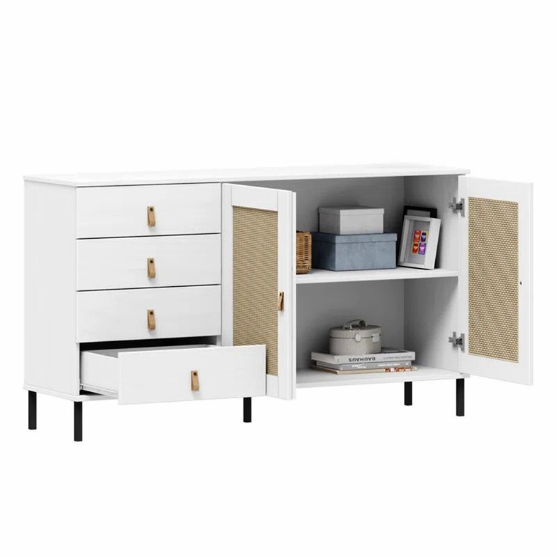 DIBA MUEBLES - Comoda Moderna o Aparador 4Cajones Krisna Blanco DIBA Muebles