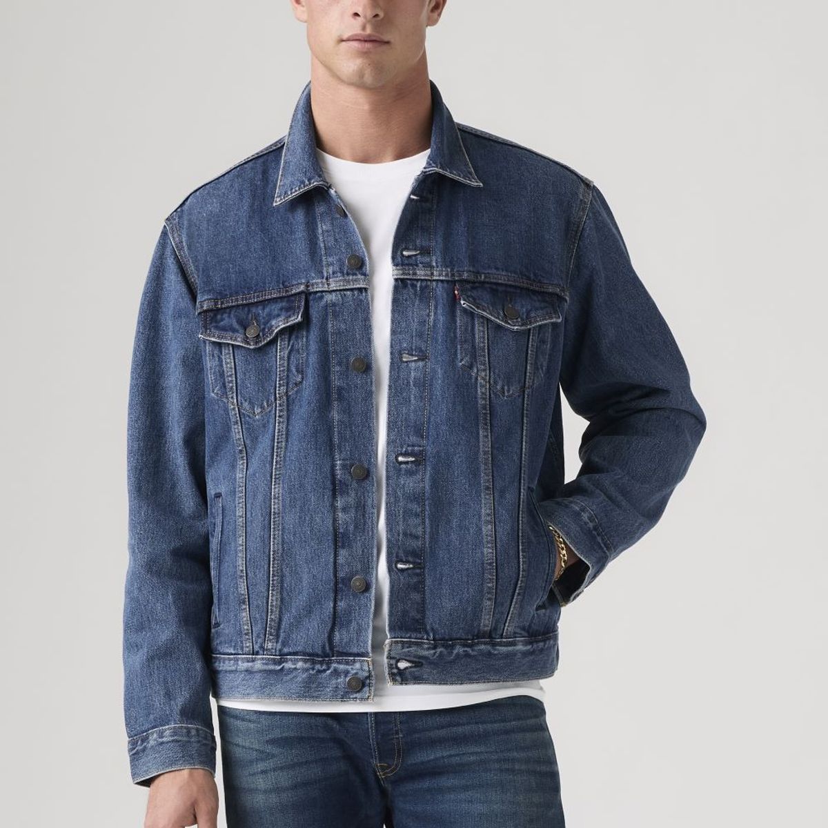LEVIS - Casaca Hombre Clásica Cuello Punta Azul Levis