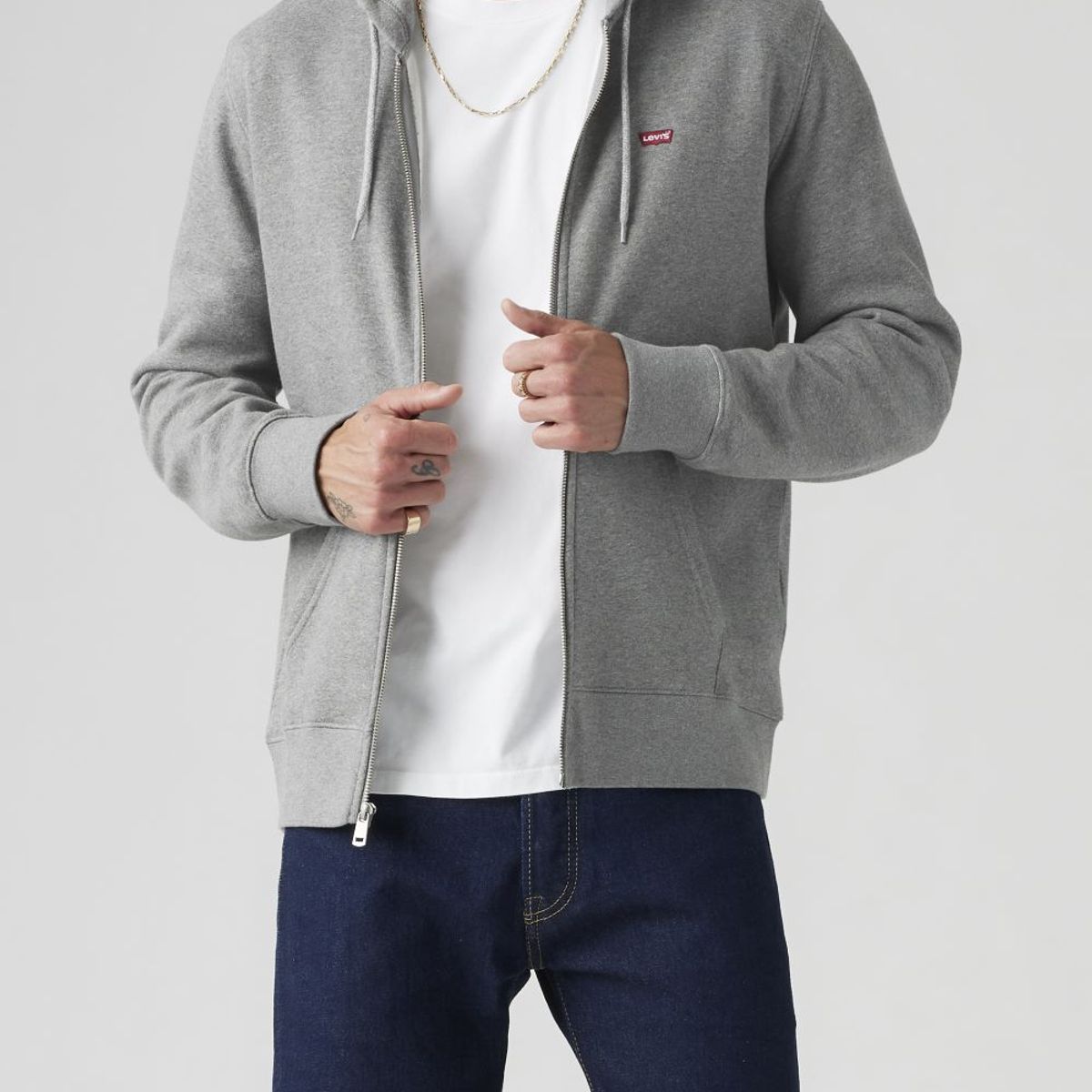 LEVIS - Polerón Hombre Color entero Gris Levis