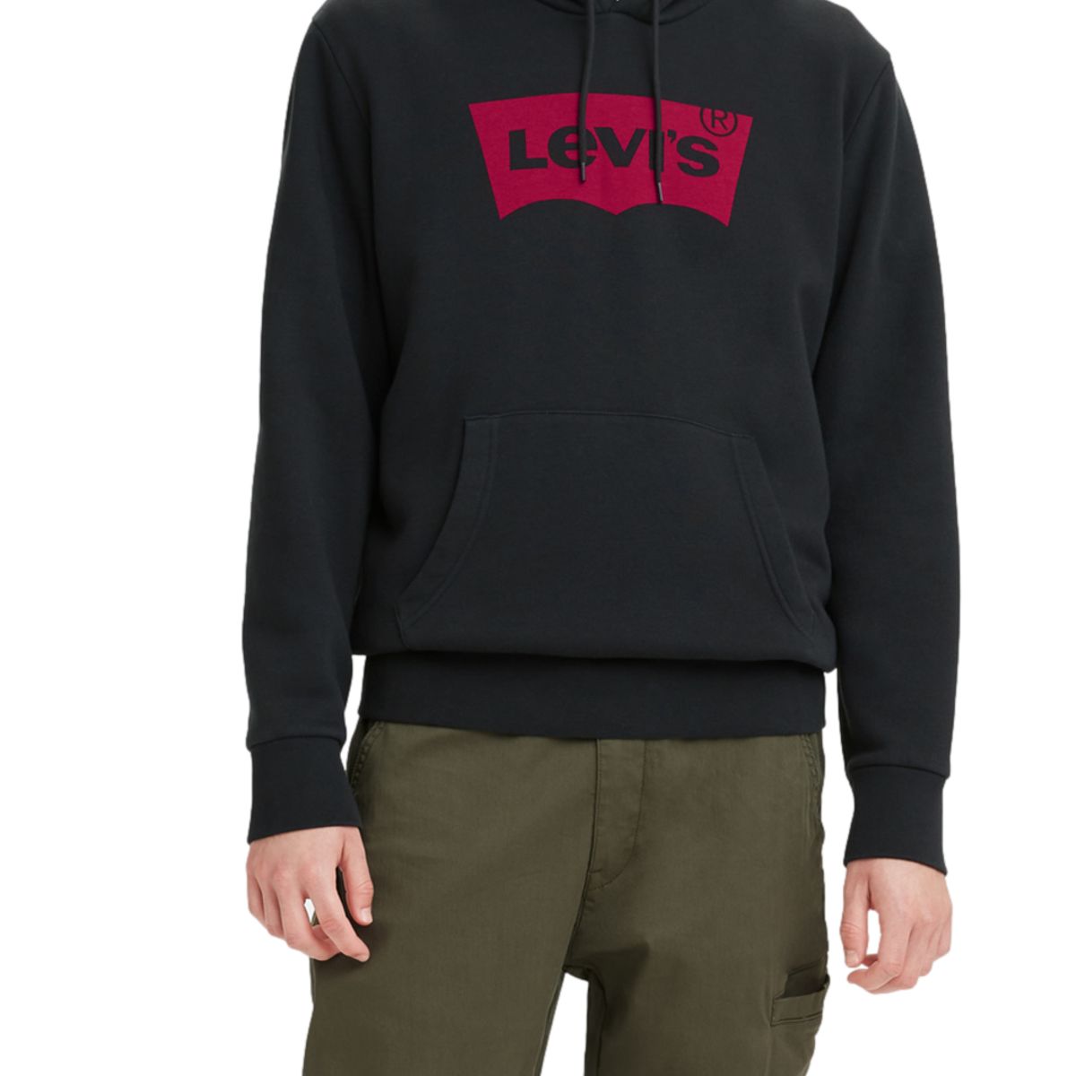 LEVIS - Polerón Hombre Liso Logo Negro Levis