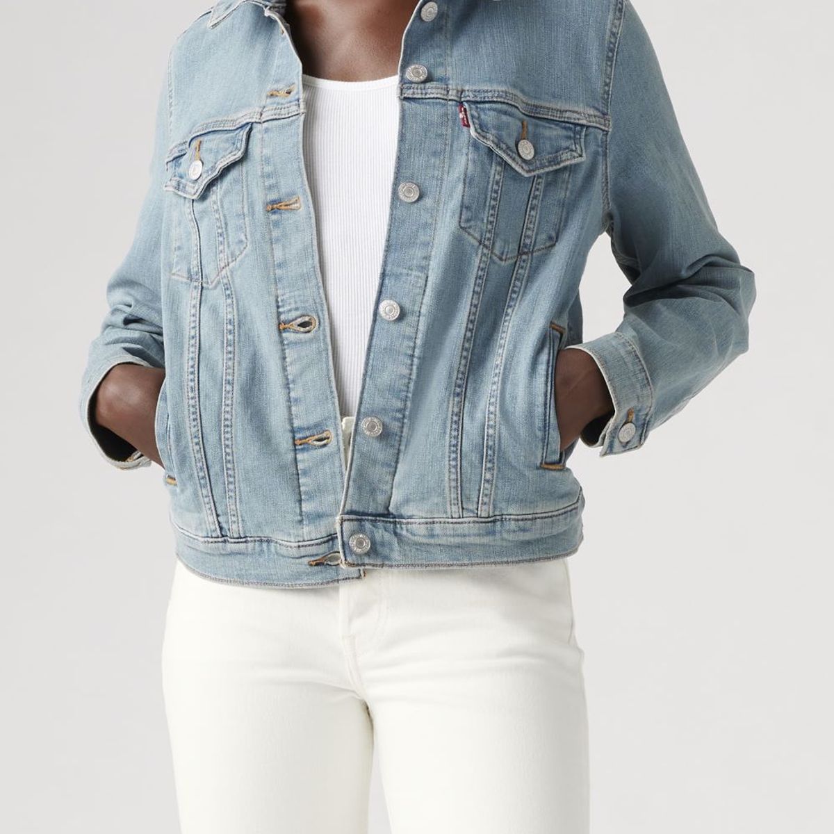 LEVIS - Casaca Mujer Lisa Botones Azul Levis